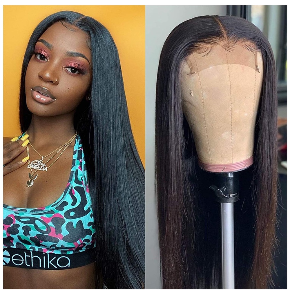 SOLD. 100% human hair 22inch straight lace wig - Picture 3 of 9